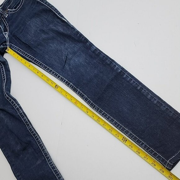 True Religion Women's  Denim Skinny Dark Wash Blue Jeans White Stitch Size 27 - Picture 16 of 16